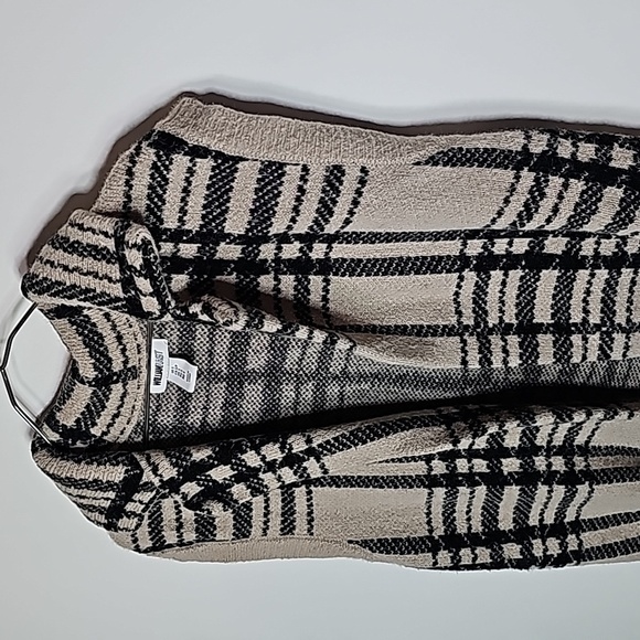 William Rast small tan and black sleeveless layering cardigan - Picture 2 of 7